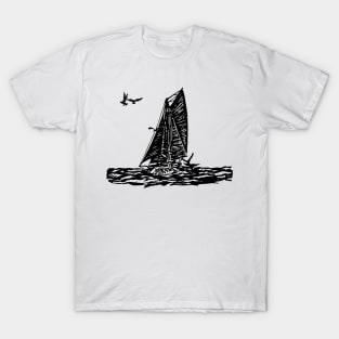 Gaff-Rigged Cutter Sailboat T-Shirt